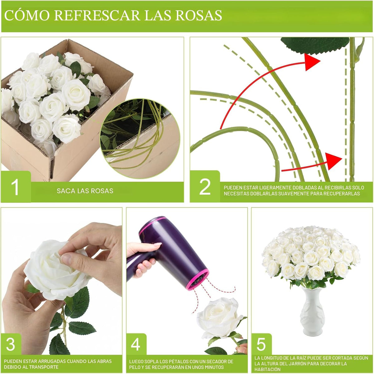 Hananona Rosas artificiales a granel, rosas de seda de terciopelo f...