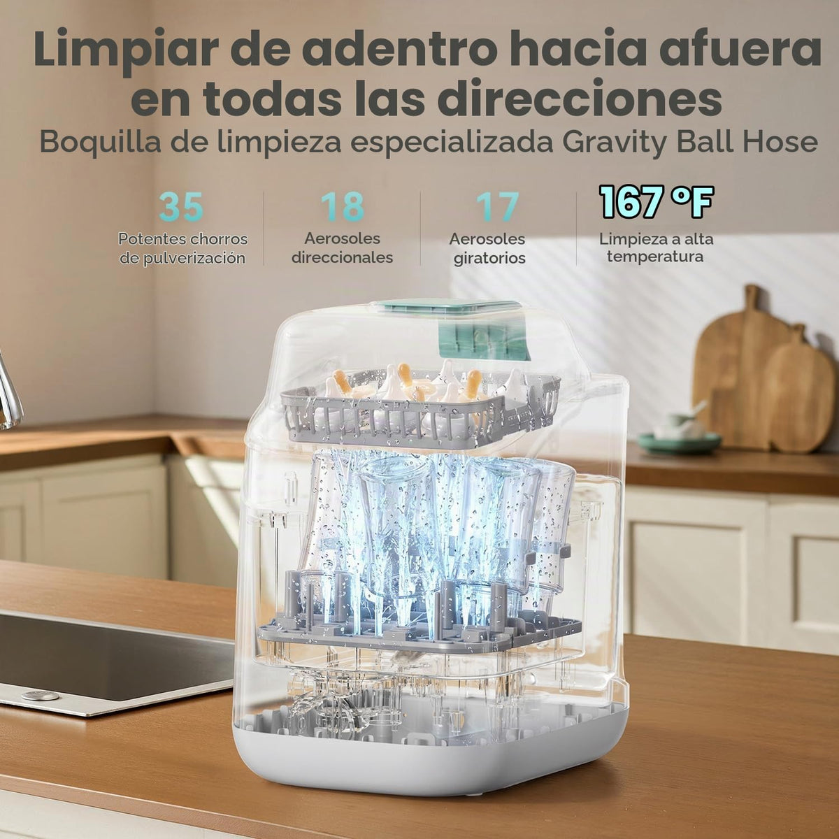 Lavadora de biberones, lavadora de biberones, esterilizador y secad...