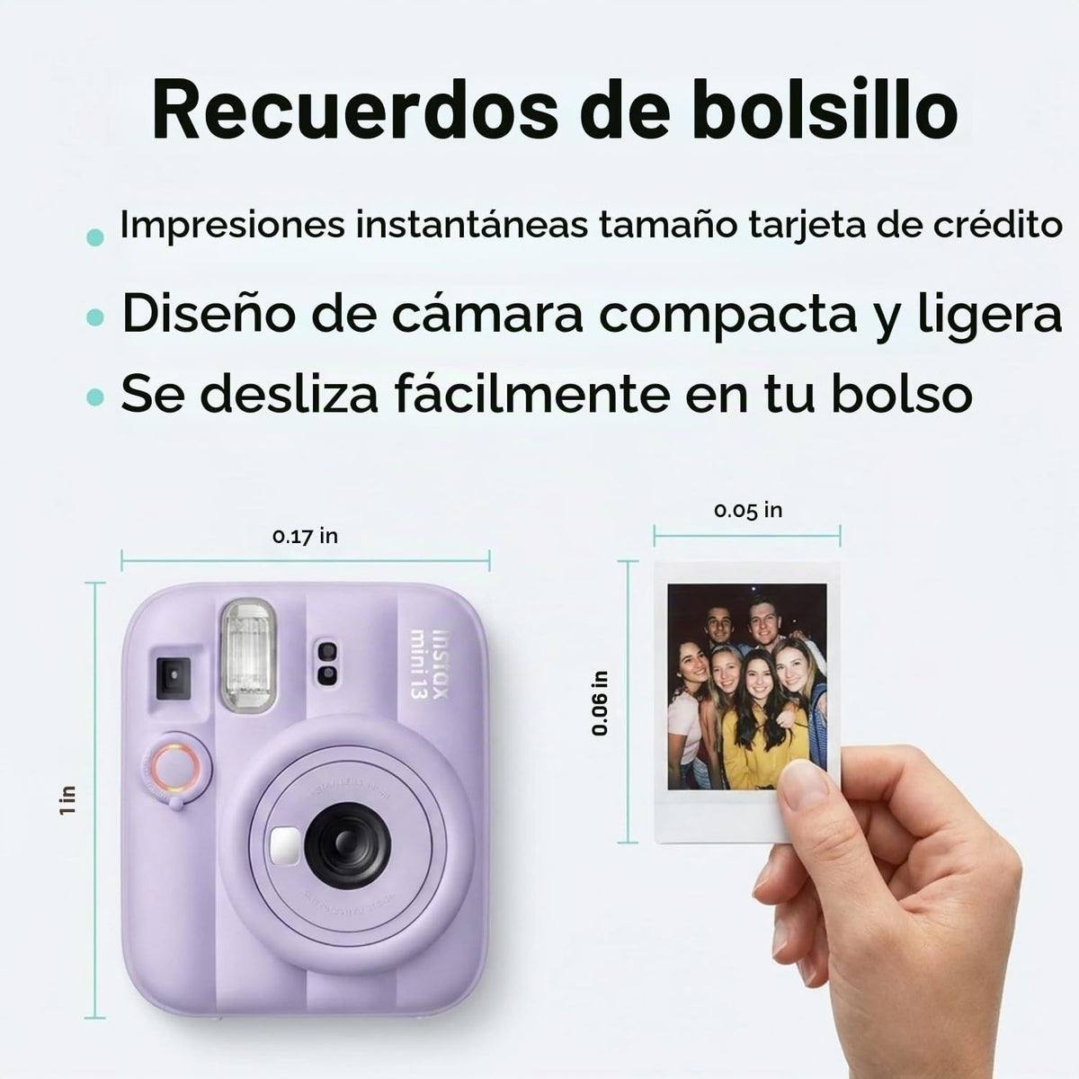 Cámara instantánea Fujifilm Instax Mini 13 Dreamy Purple con pelícu...