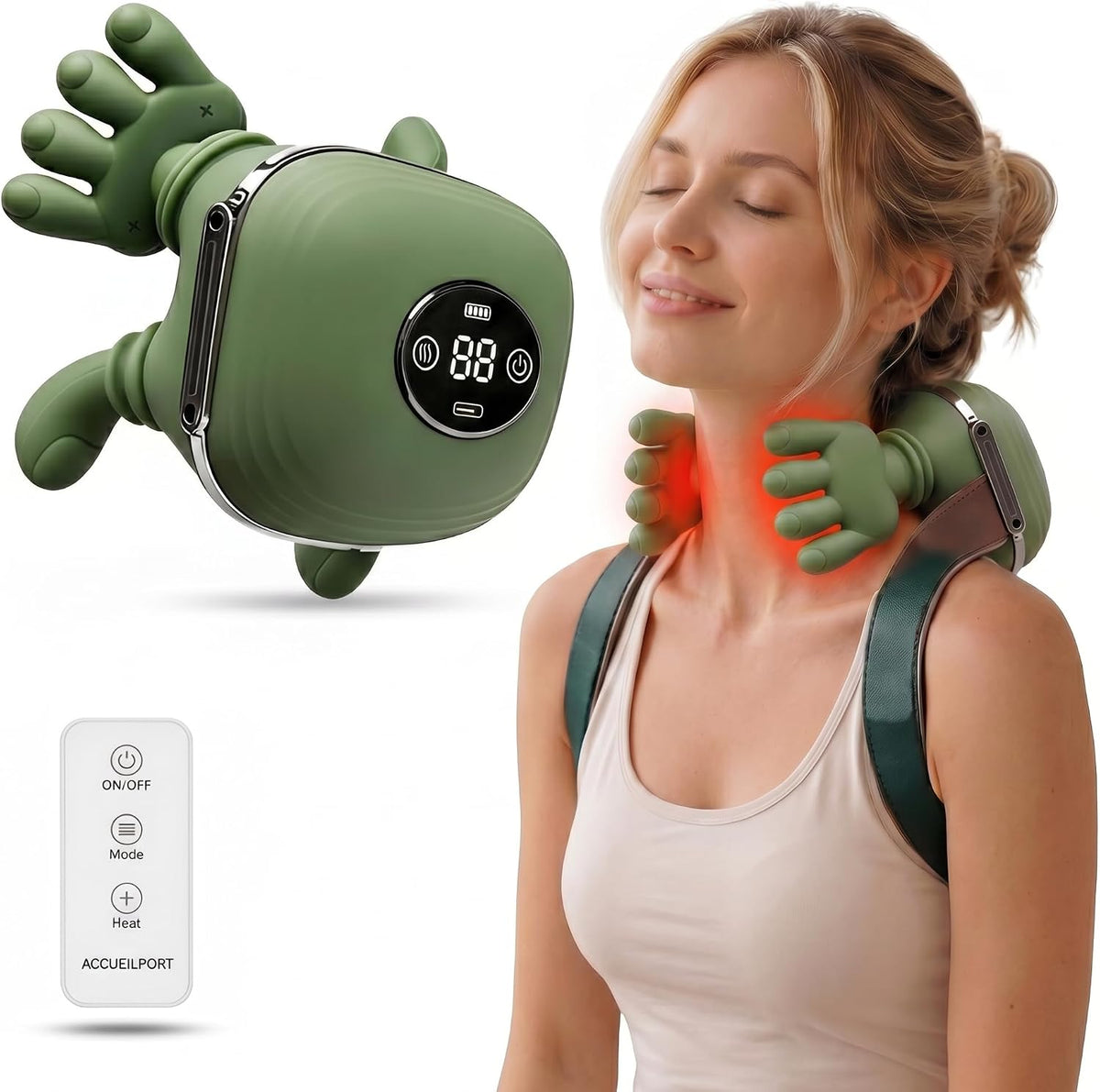 noxen Masajeador de cuello inalámbrico mejorado con control remoto...
