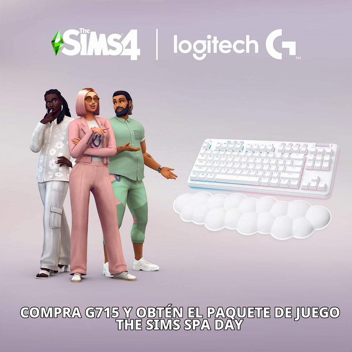 Logitech G Teclado mecánico inalámbrico para juegos 715 - Niebla bl...