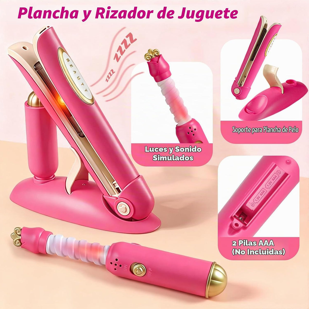 Toylink Juguetes de peluquería para niñas, 21 piezas de juguetes de...