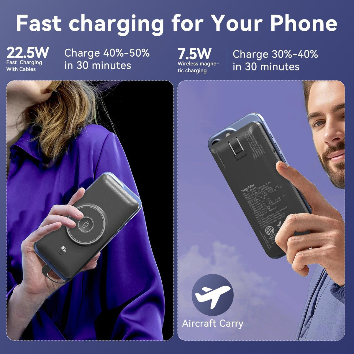 Cargador portátil magnético de 10000mAh para iWatch y iPhone, banco...