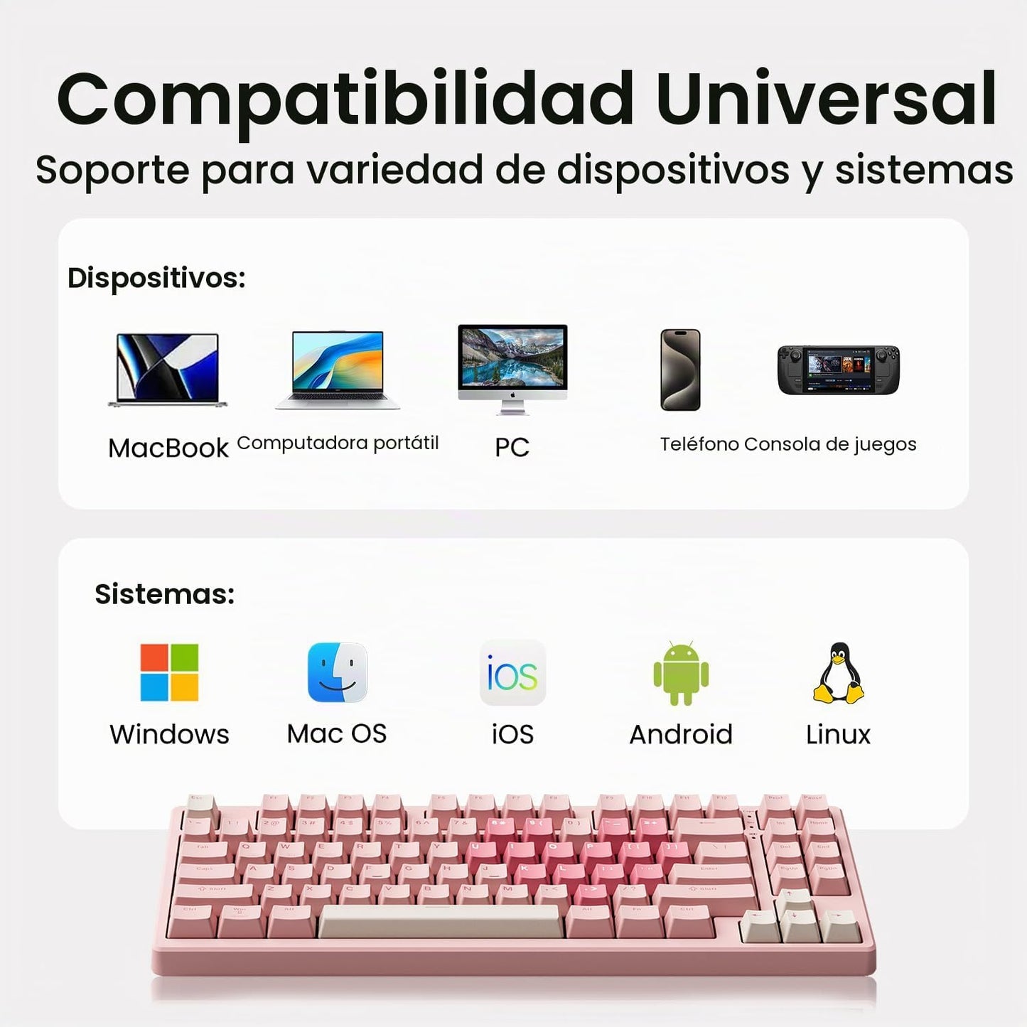 Kisnt Teclado mecánico inalámbrico KN85, diseño del 75%, Bluetooth\...