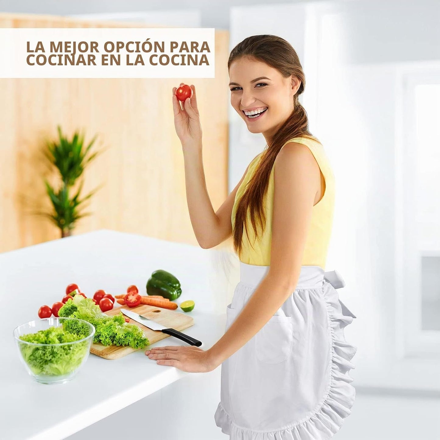 Hercicy Delantal de cintura a granel para mujer, mitad retro, delan...