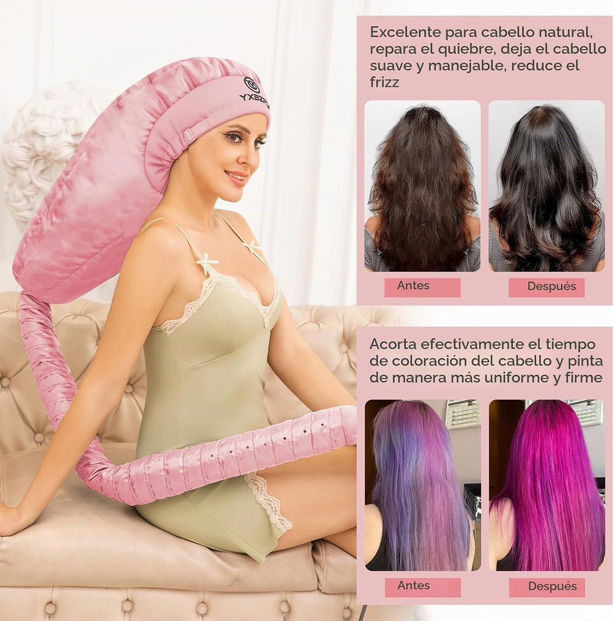 Secador de pelo con capucha, accesorio para secadora de pelo, tapa...