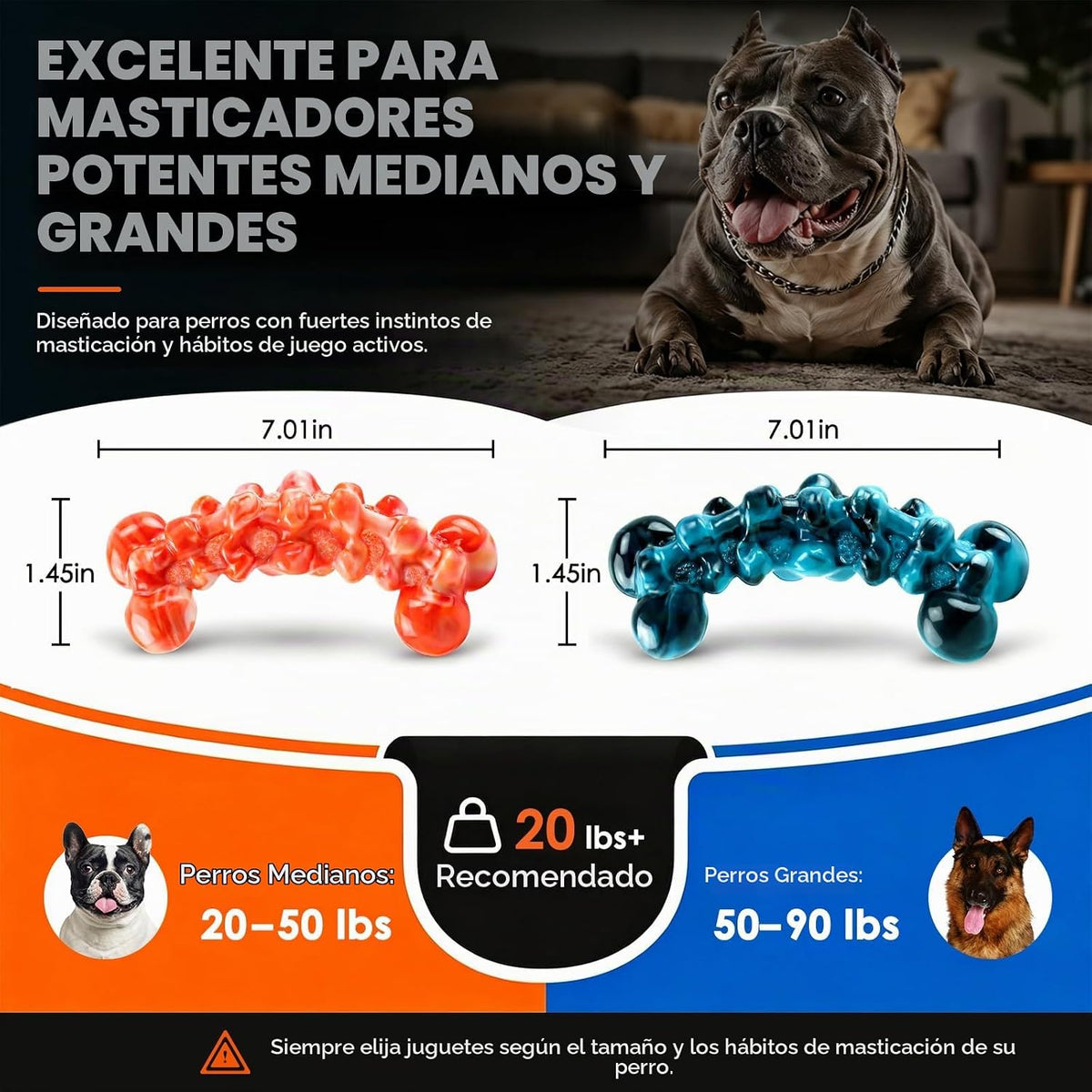 WOWBALA Juguetes para perros para masticadores agresivos, juguete |...