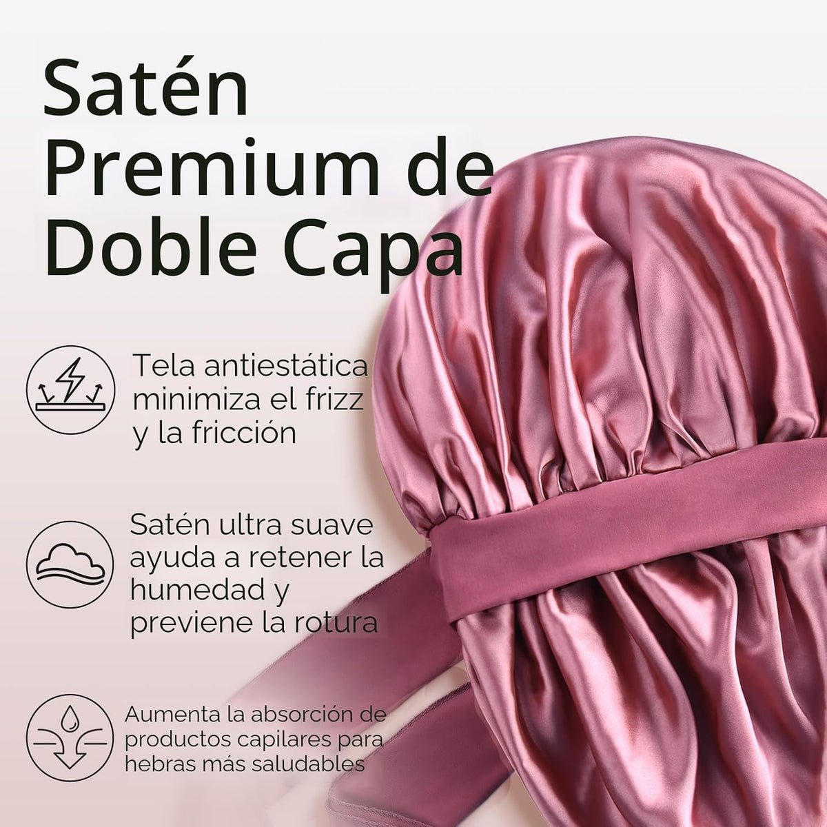 Yanideer 3 piezas Gorro de satén de seda para dormir, gorro de dobl...