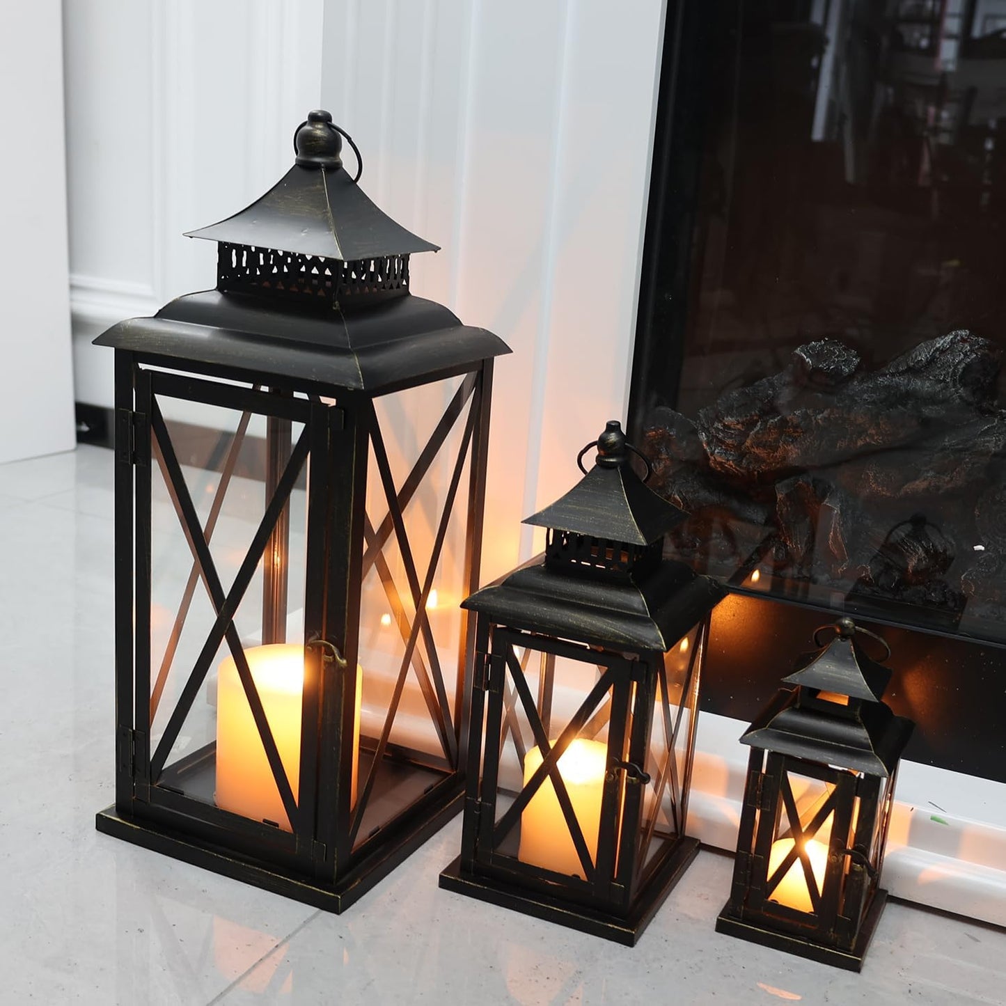 DECORKEY 3 faroles decorativos (20'', 13'' y 9'...