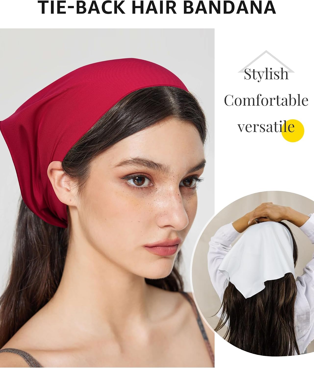 AWAYTR Pañuelo triangular para la cabeza, bandanas para el cabello...