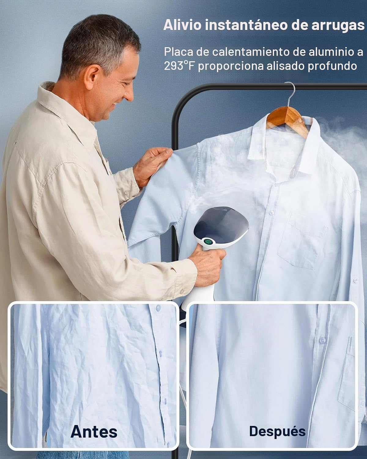 BEAUTURAL Vaporizador para ropa, removedor de arrugas portátil de t...