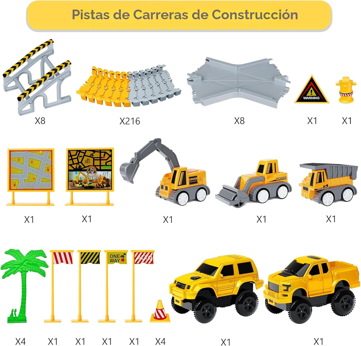 Juguetes para niños 253 piezas Pista de carreras de construcción pa...
