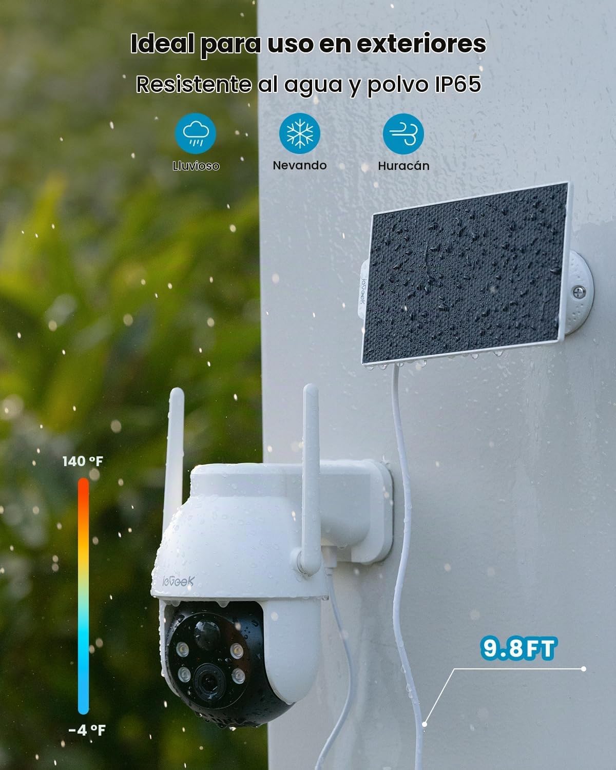ieGeek Cámaras de seguridad solares inalámbricas para exteriores, c...