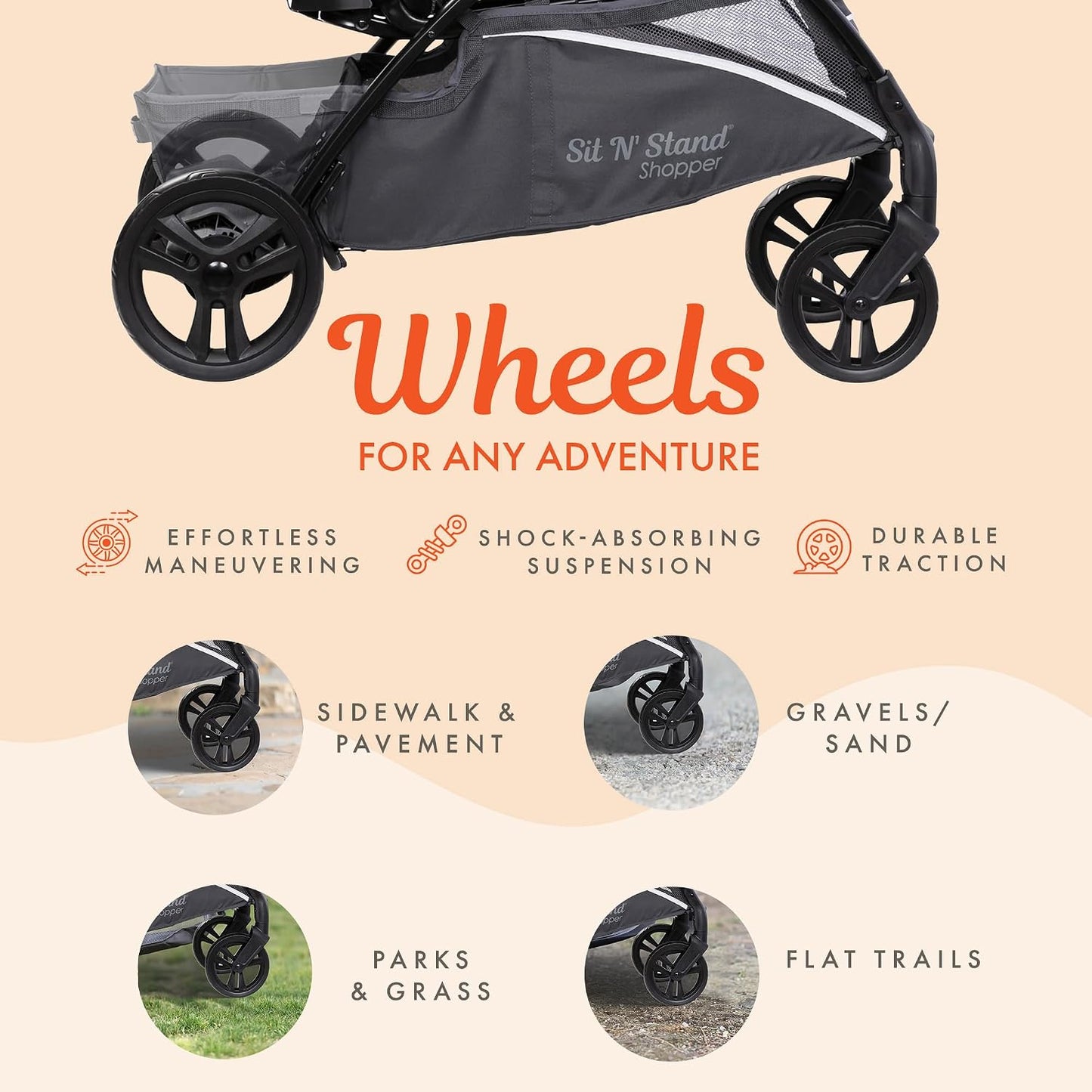 Baby Trend Sit N' Stand Tandem Double Stroller 2.0 DLX y EZ-Lif...