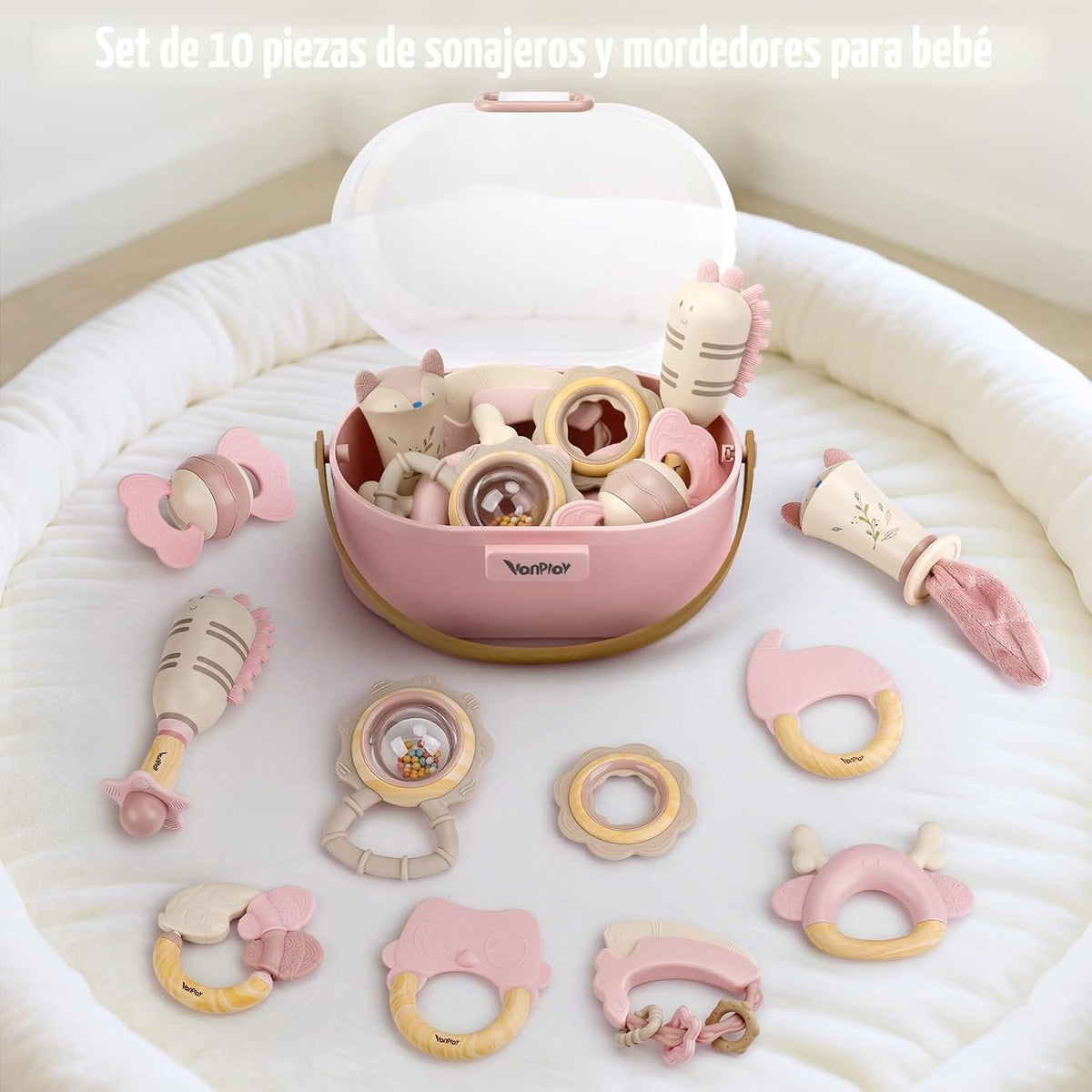 Juguetes para bebés 0-6 meses, sonajeros para bebés, juguetes de de...