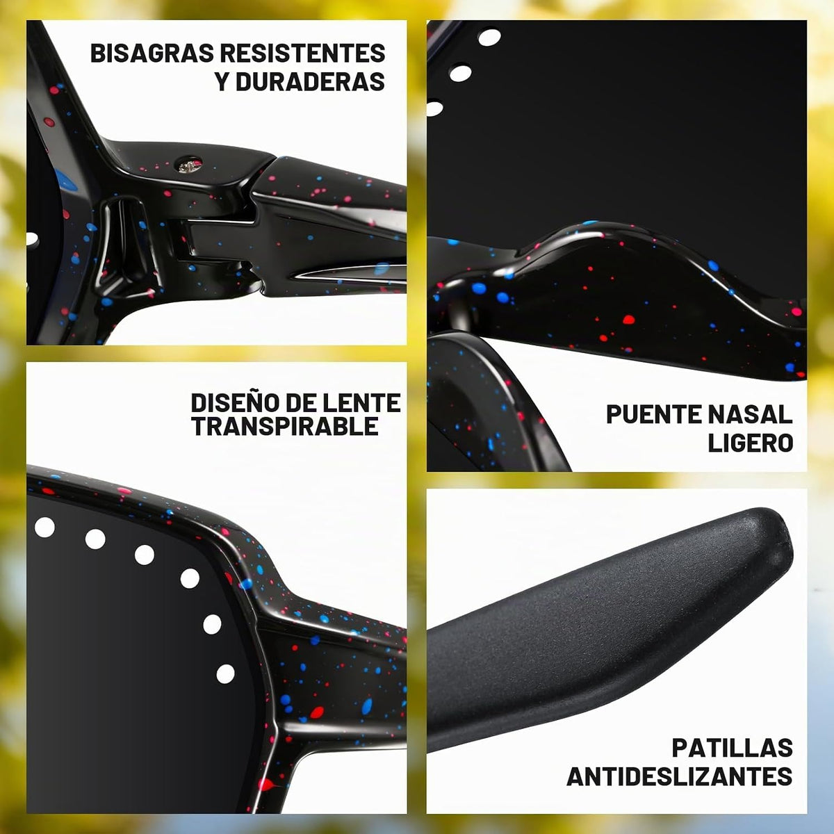 KUGUAOK Gafas de sol polarizadas deportivas para hombre y mujer, ga...