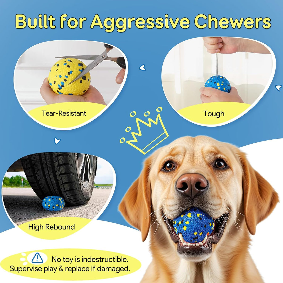 Kimee Pelotas de Tenis para Perros Juguetes para Perros para Mastic...
