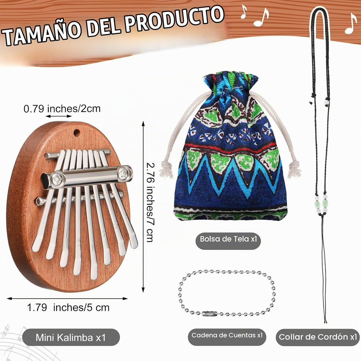 Maasechs 2 Piezas Mini Instrumentos Musicales Mini Kalimba de Mano...