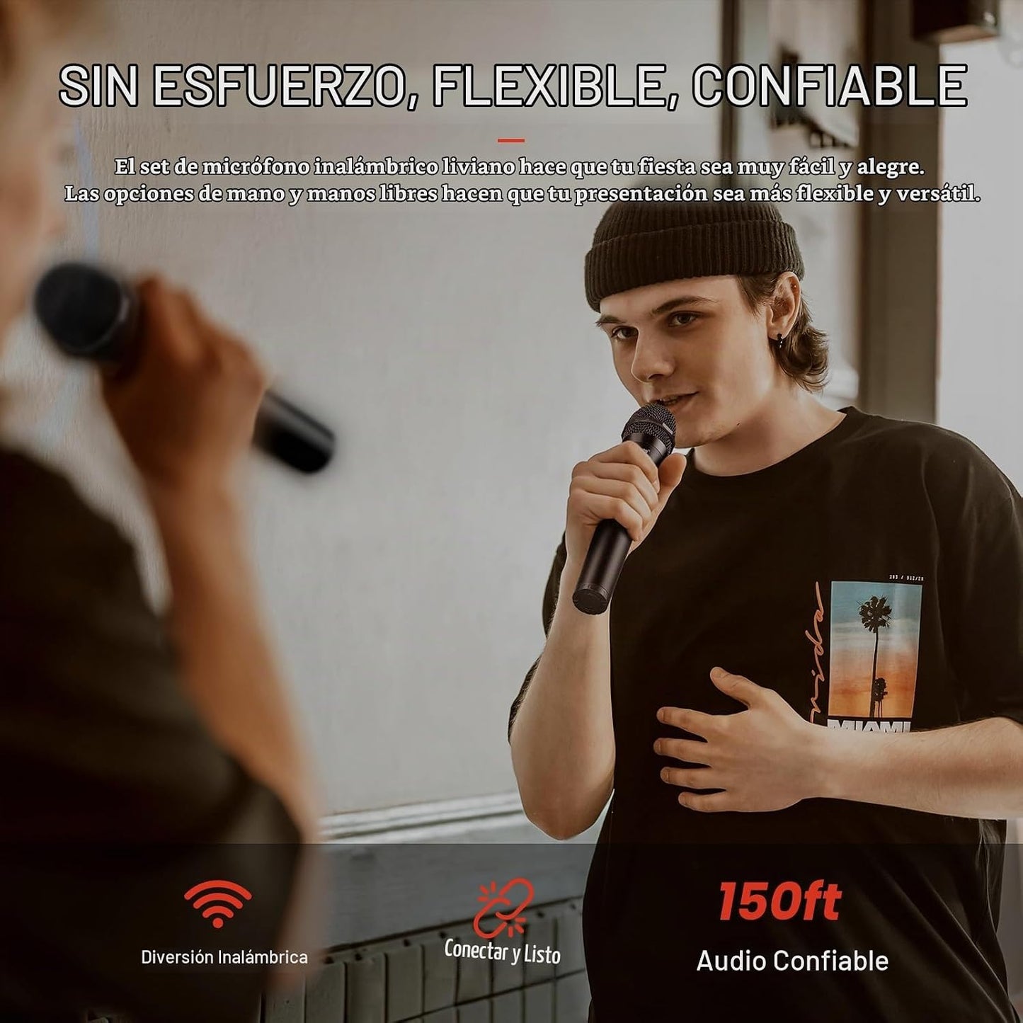 Phenyx Pro Sistema de micrófono inalámbrico, juego de micrófono ina...