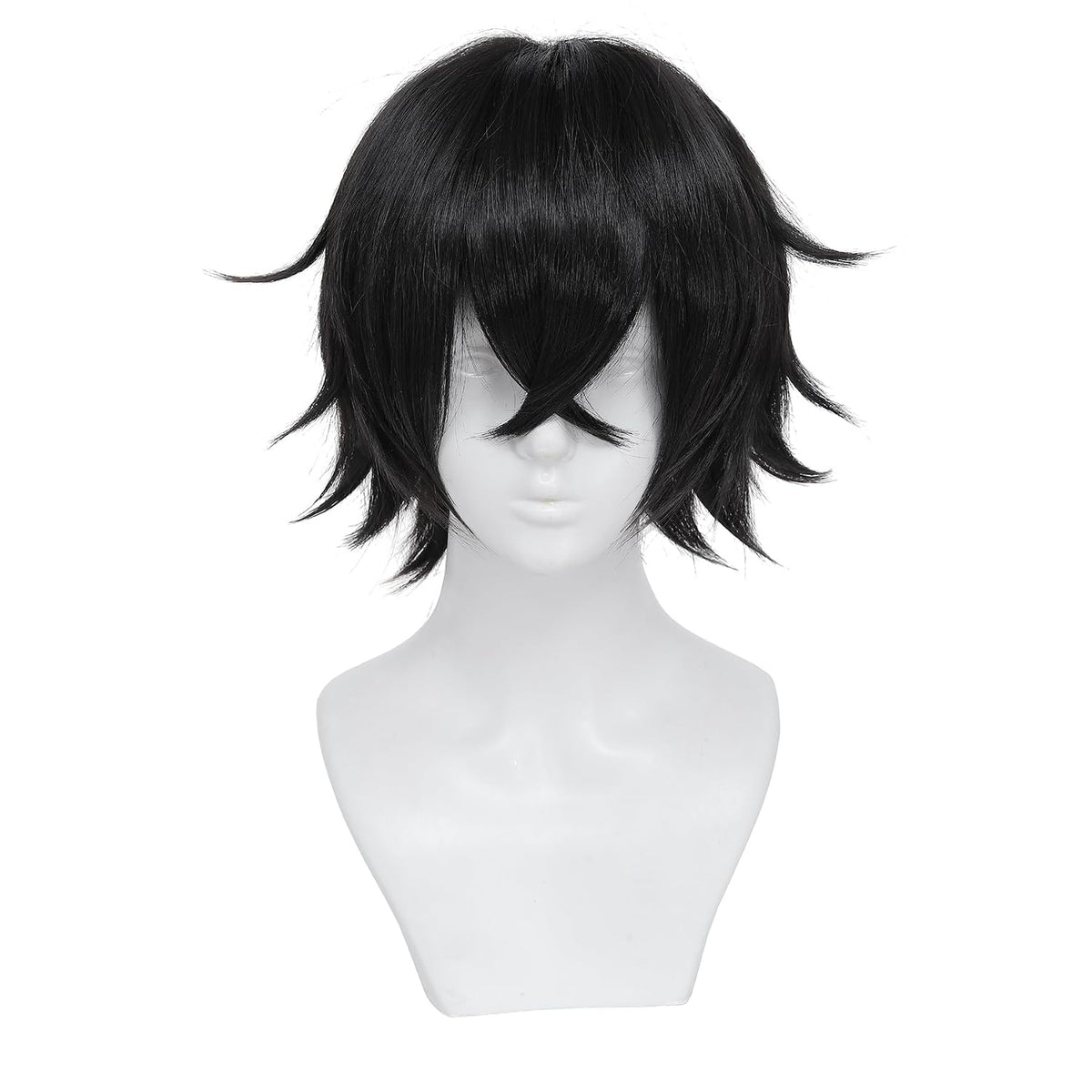 kelagoo Peluca negra de corte corto para hombres\/mujeres, peluca d...