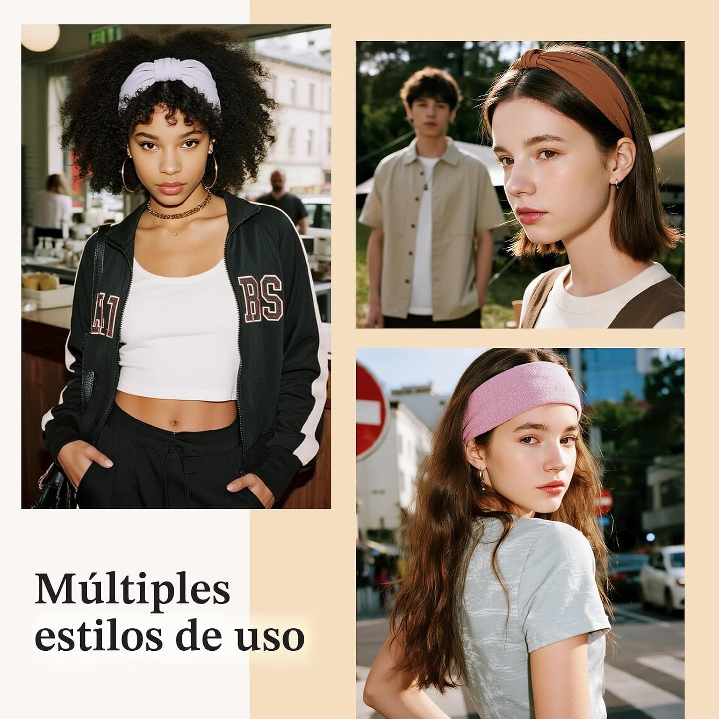 HSEM Diademas para mujer, bandas elásticas anchas para la cabeza, b...