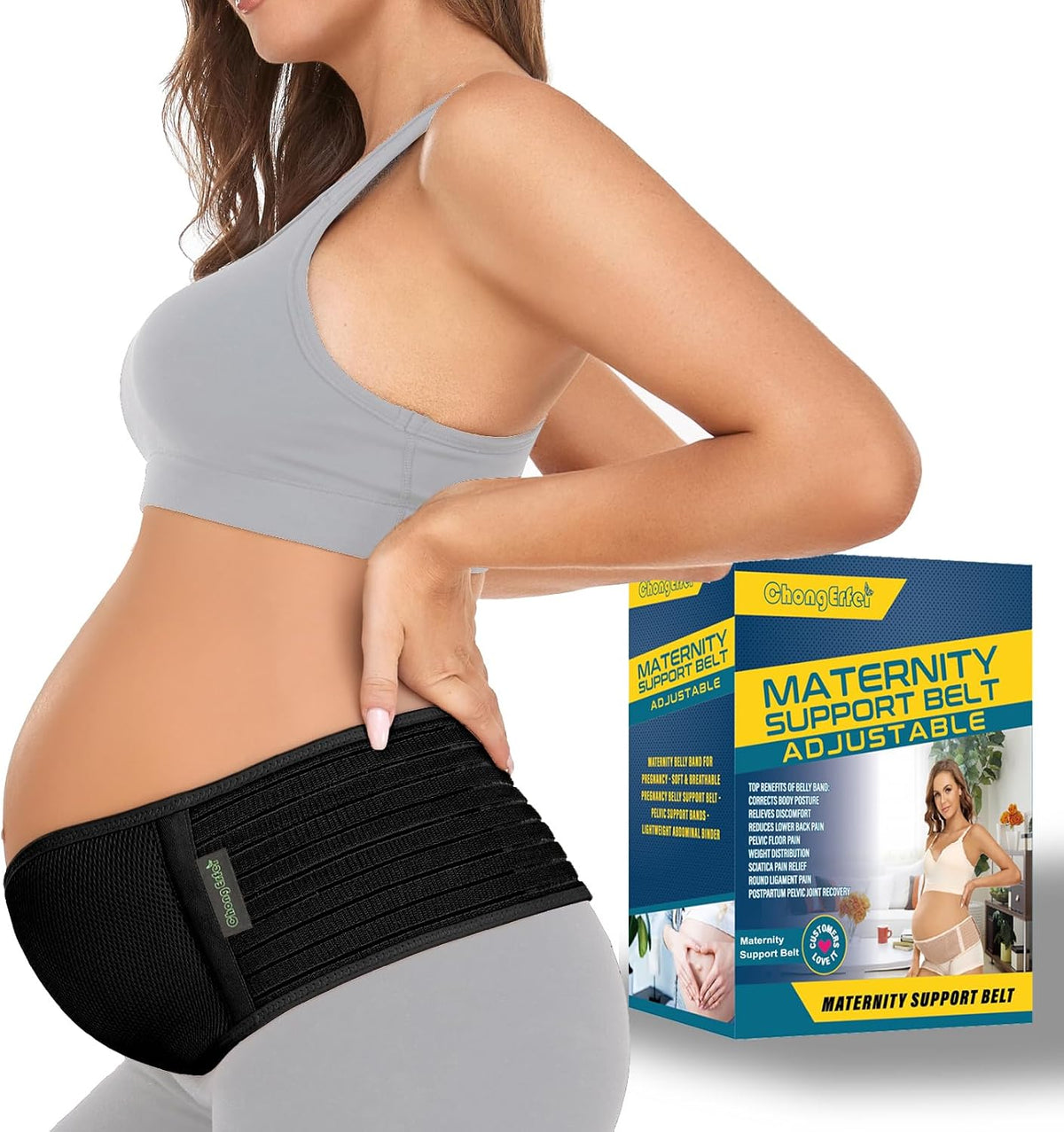 ChongErfei Banda de vientre para embarazo, cinturón de maternidad |...