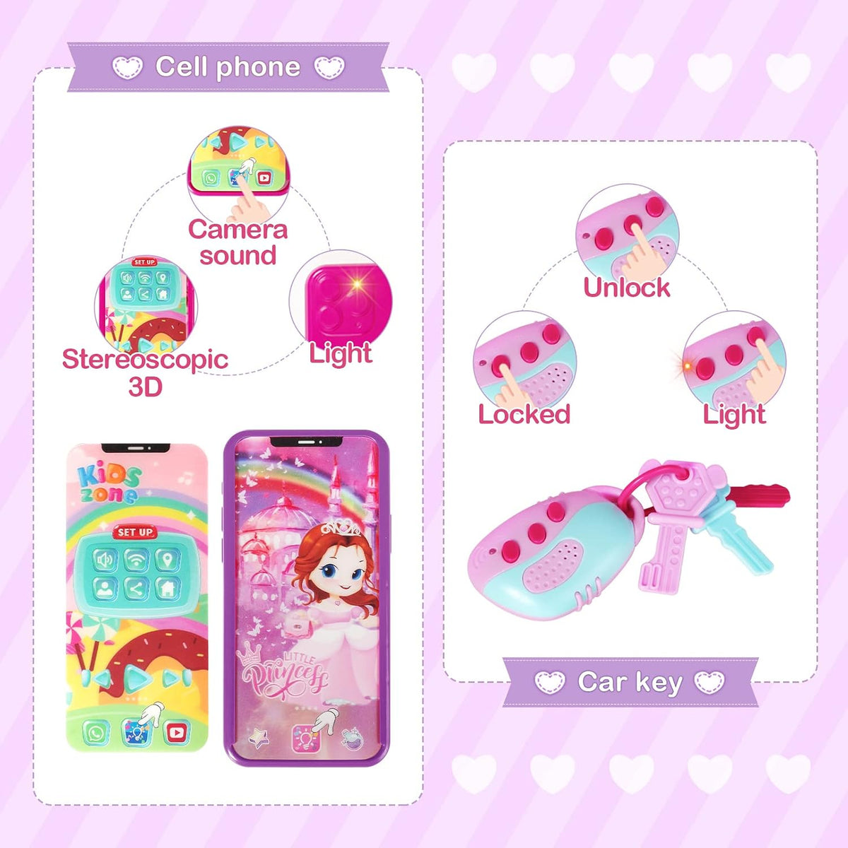 Shemira Bolso de Juego para Niñas Pequeñas, Juguetes de Princesa de...