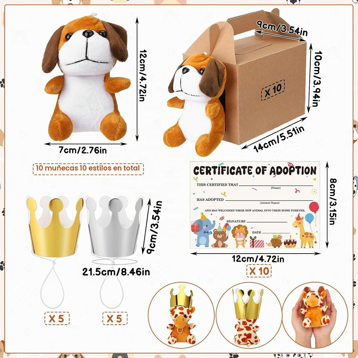 Guiqulai - Juego de 40 juguetes de peluche de animales de peluche p...