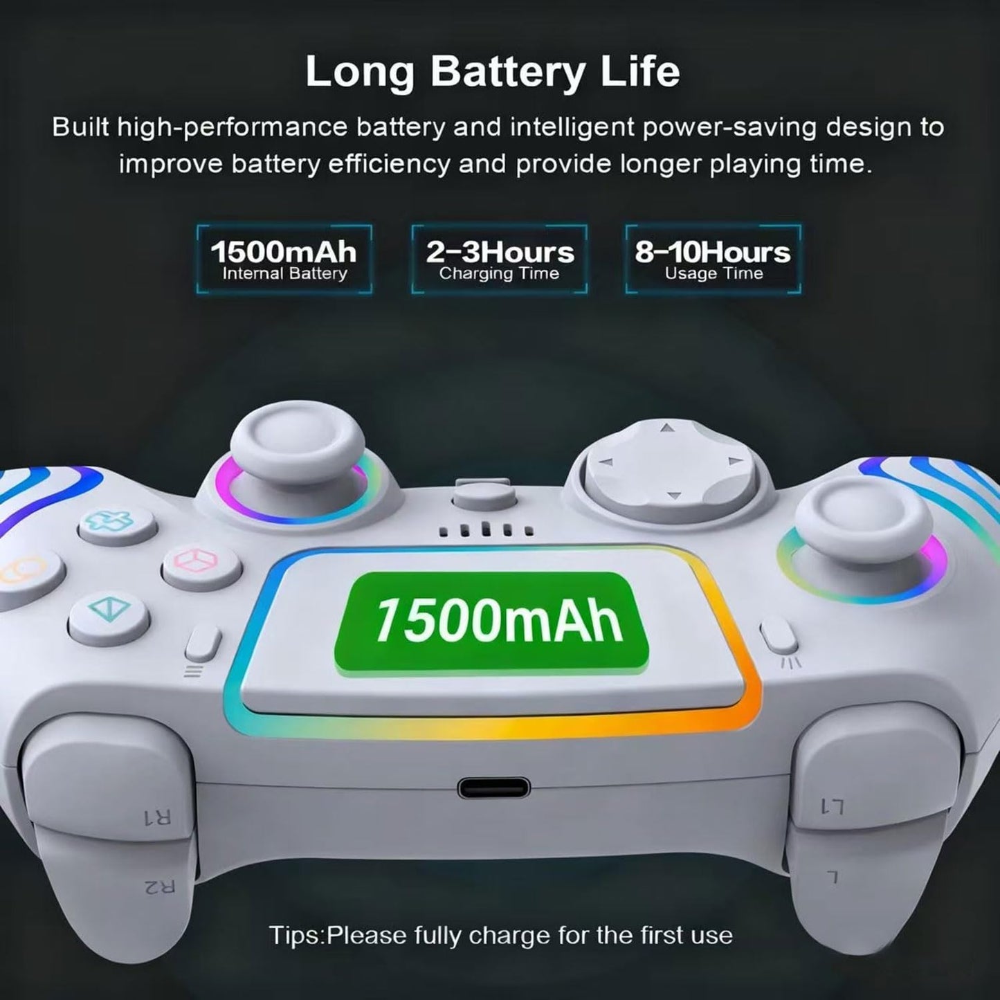 Controlador de juego inalámbrico RGB para PlayStation 5, reemplazo...