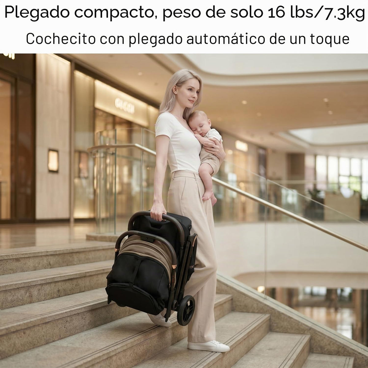 Gromast Gravity - Cochecito de bebé plegable \u2013 Cochecito portá...