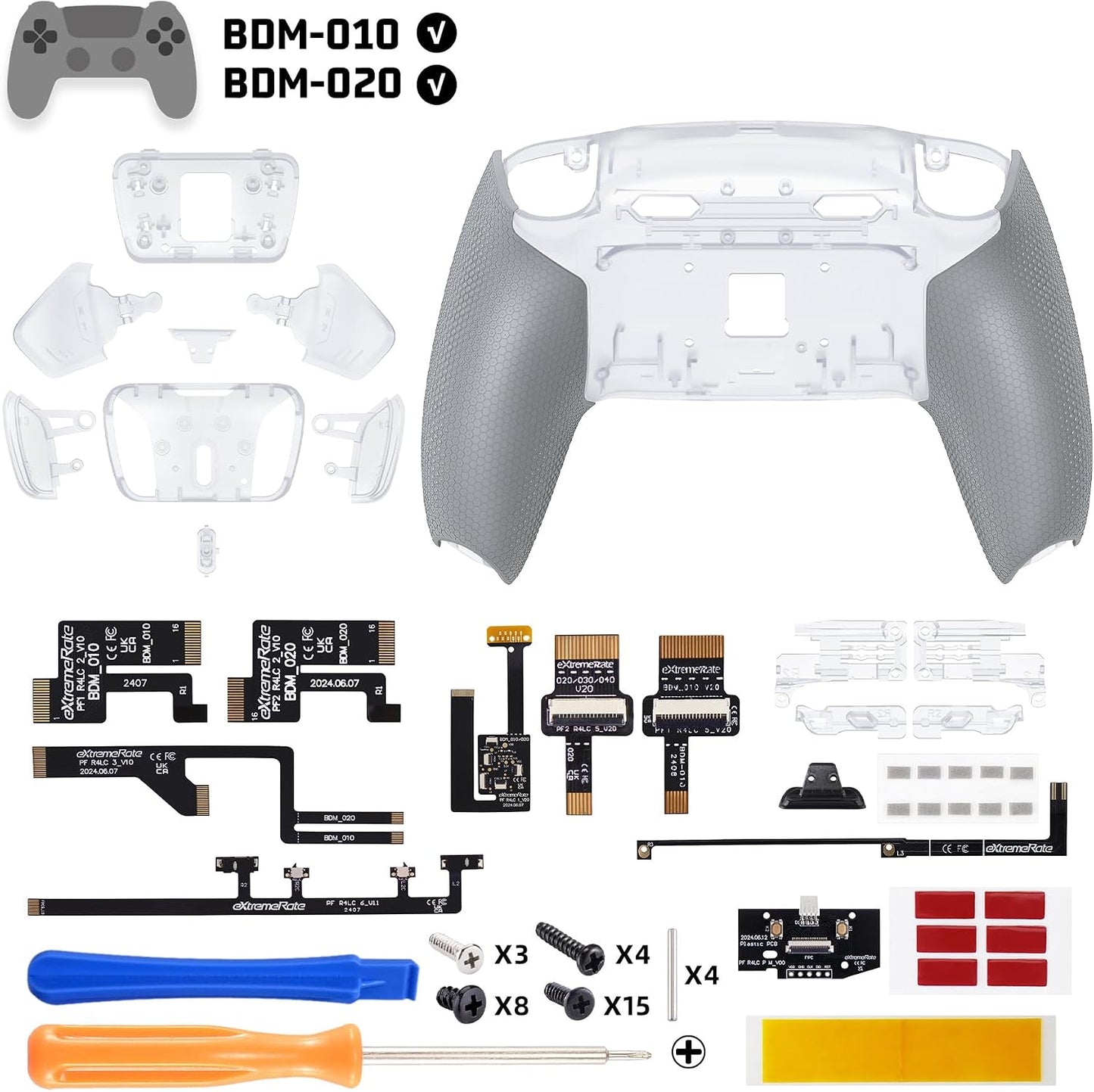 eXtremeRate RISE4 Plus MAX Kit de paletas traseras con topes de gat...