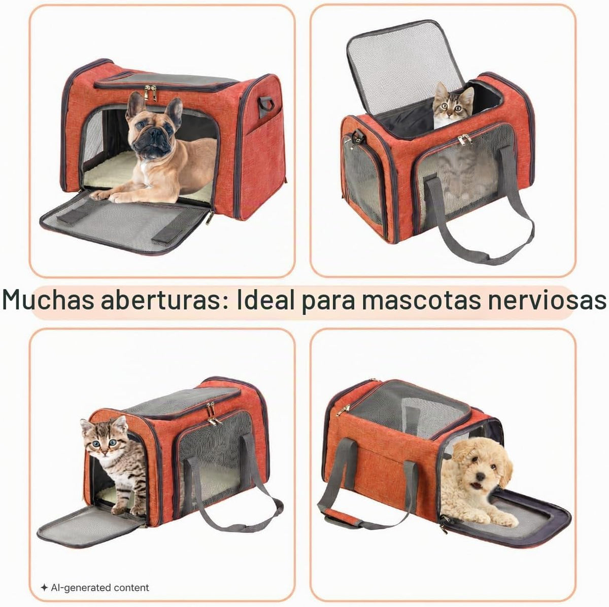 Mr. Pen Transportador de mascotas - Laterales suaves para gatos y p...