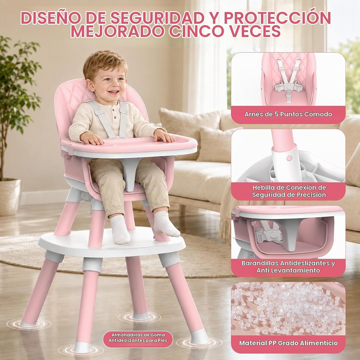 Sillas altas para bebés y niños pequeños, silla alta convertible 8...