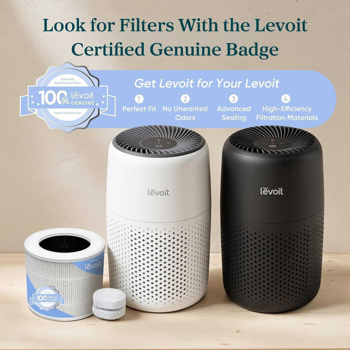 Purificadores de aire LEVOIT para dormitorio y hogar, AHAM VERIFICA...
