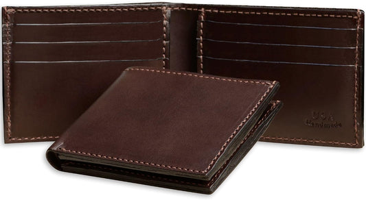 Billetera plegable de cuero de grano completo premium para hombre,...