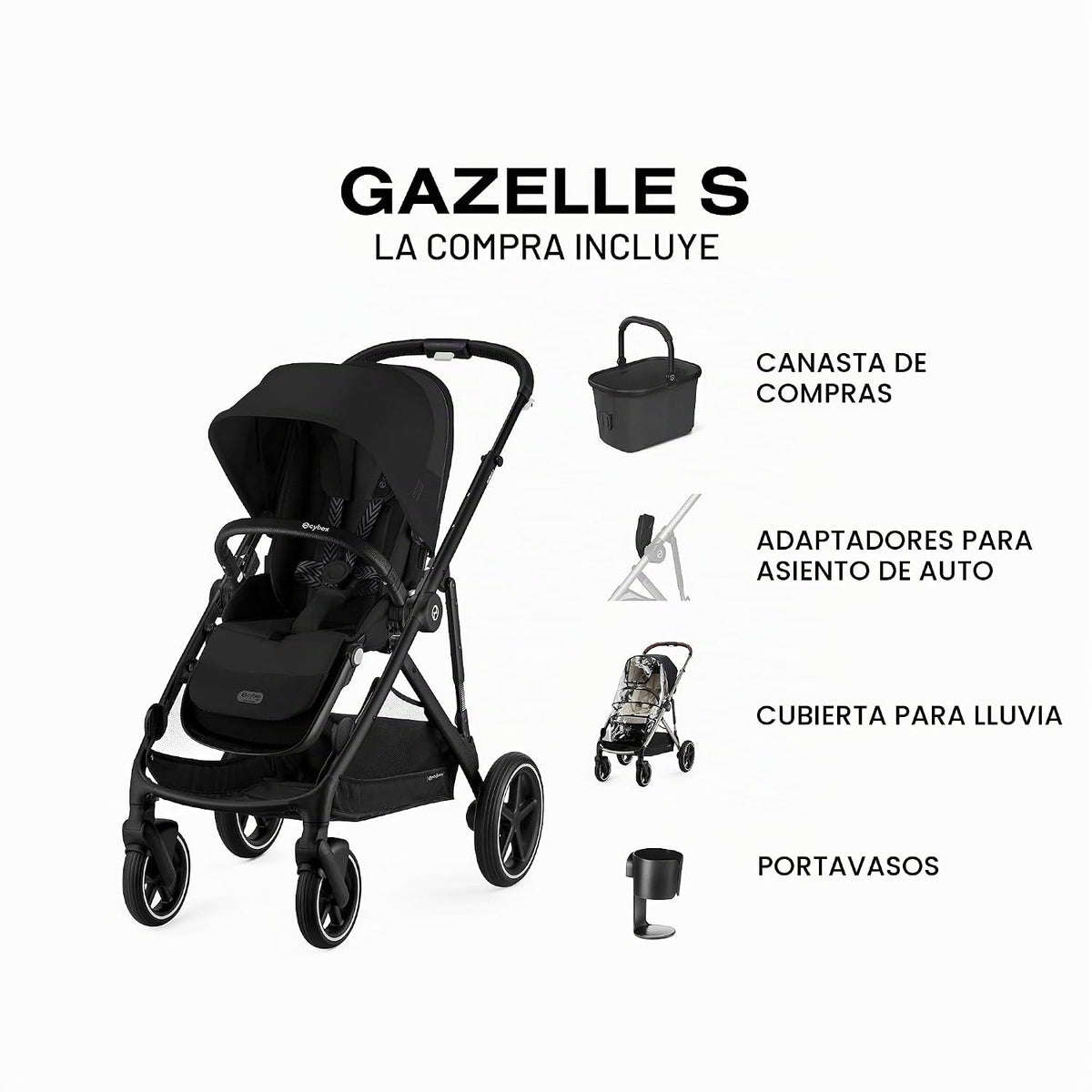 Cybex Gazelle S - Cochecito todo en uno para niños y bebés con más...