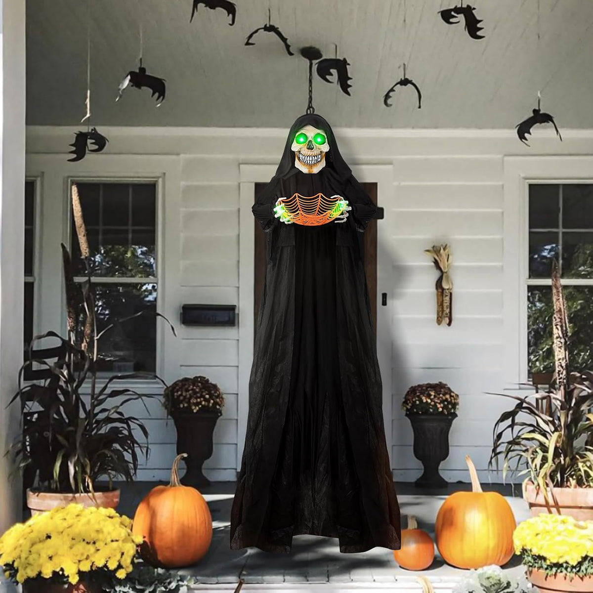 Decoración de fantasma de esqueleto animado colgante de Halloween d...