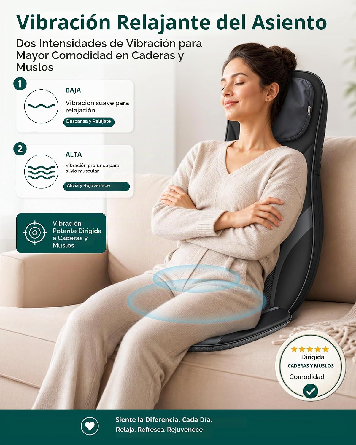 Snailax Shiatsu - Masajeador de espalda con calor, almohadilla para...