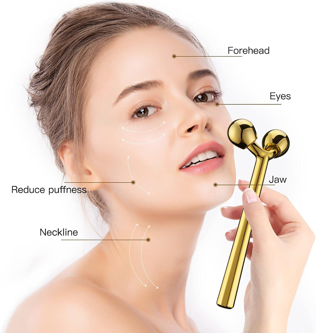 Tekson Masajeador facial de rodillo, herramienta de masaje facial d...