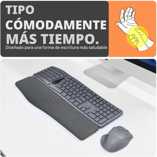 X9 Split Teclado Ergonómico y Ratón Inalámbrico Combo - Escribe Cóm...