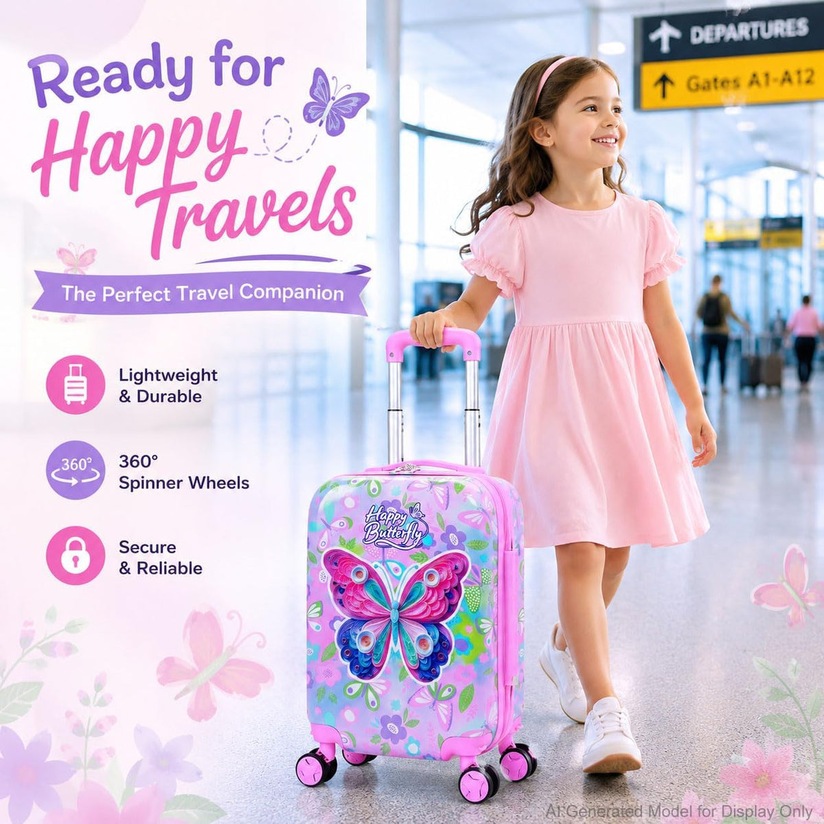 Equipaje para niños, juego de 2 piezas con ruedas giratorias de 360...