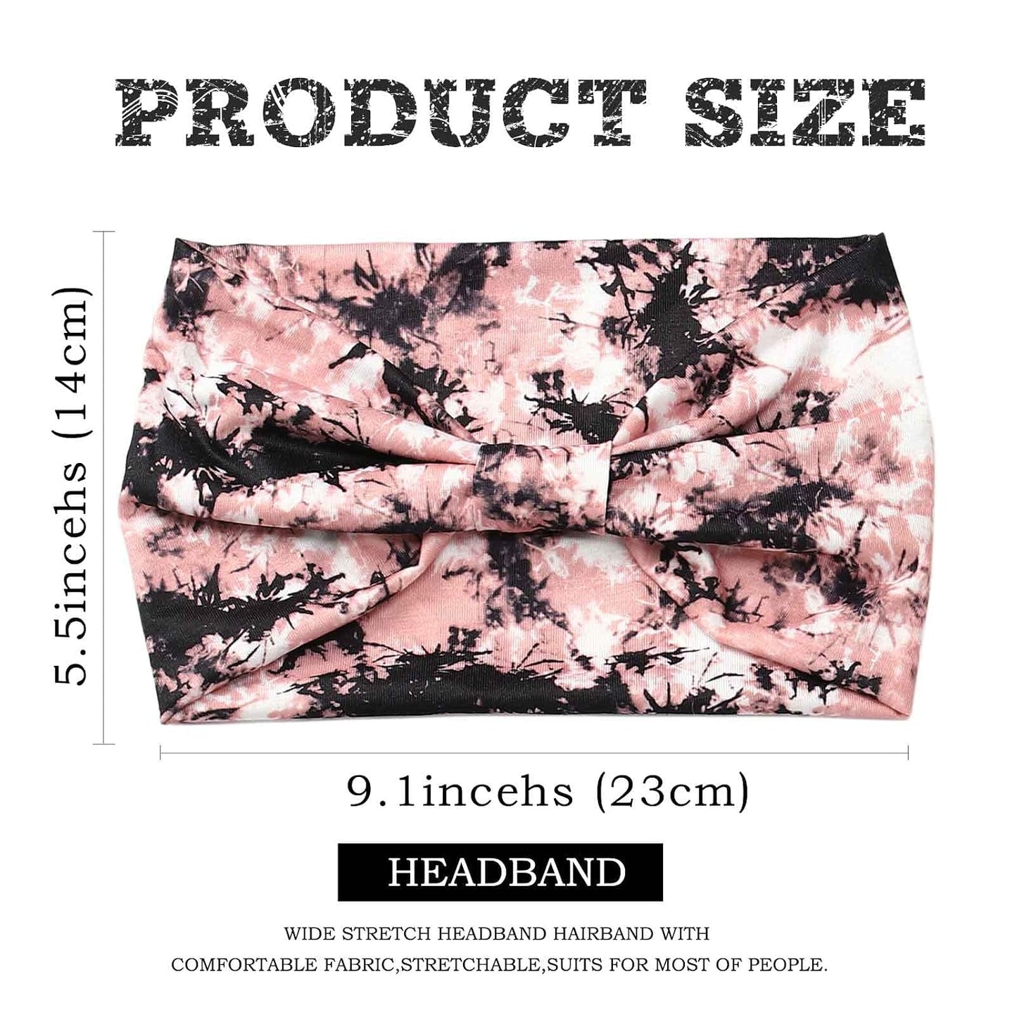 Acenail Diademas Anchas Paquete de 4 (Tie Dye B, Leopardo, Bandas p...