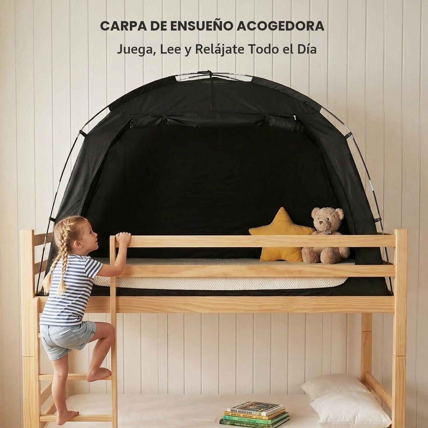 Alvantor® Tienda de campaña de cama tamaño matrimonial, 93% de opac...