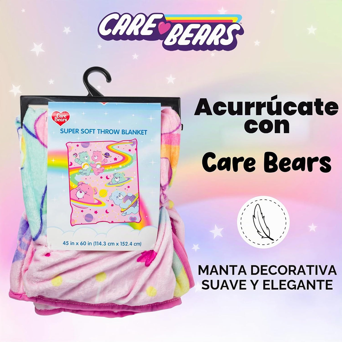 Silver Buffalo Care Bears Rainbow Cosmic Space - Manta de forro pol...