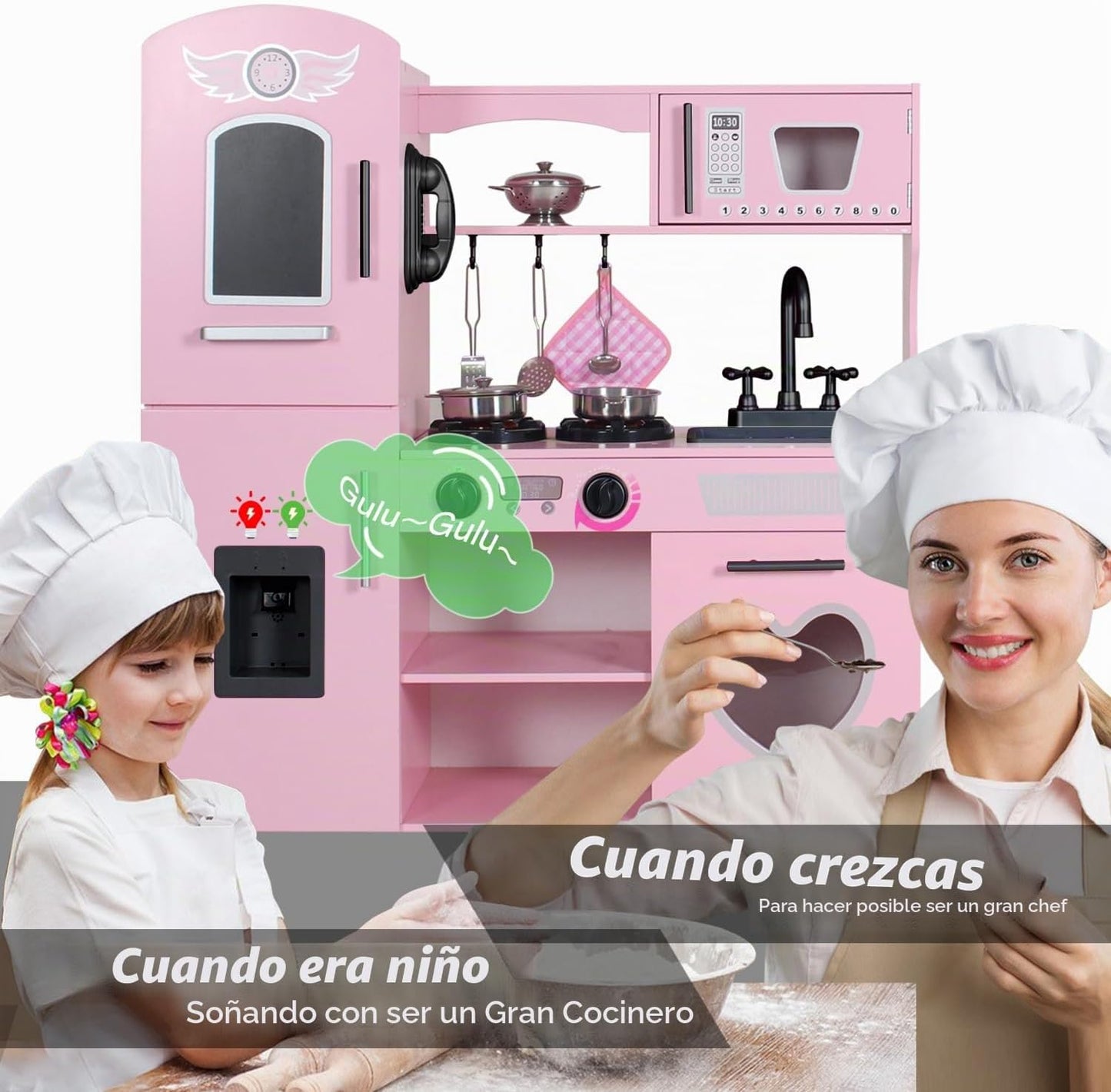 TaoHFE Cocina de Juguete, Juego de Cocina Rosa para Niñas, Juego de...