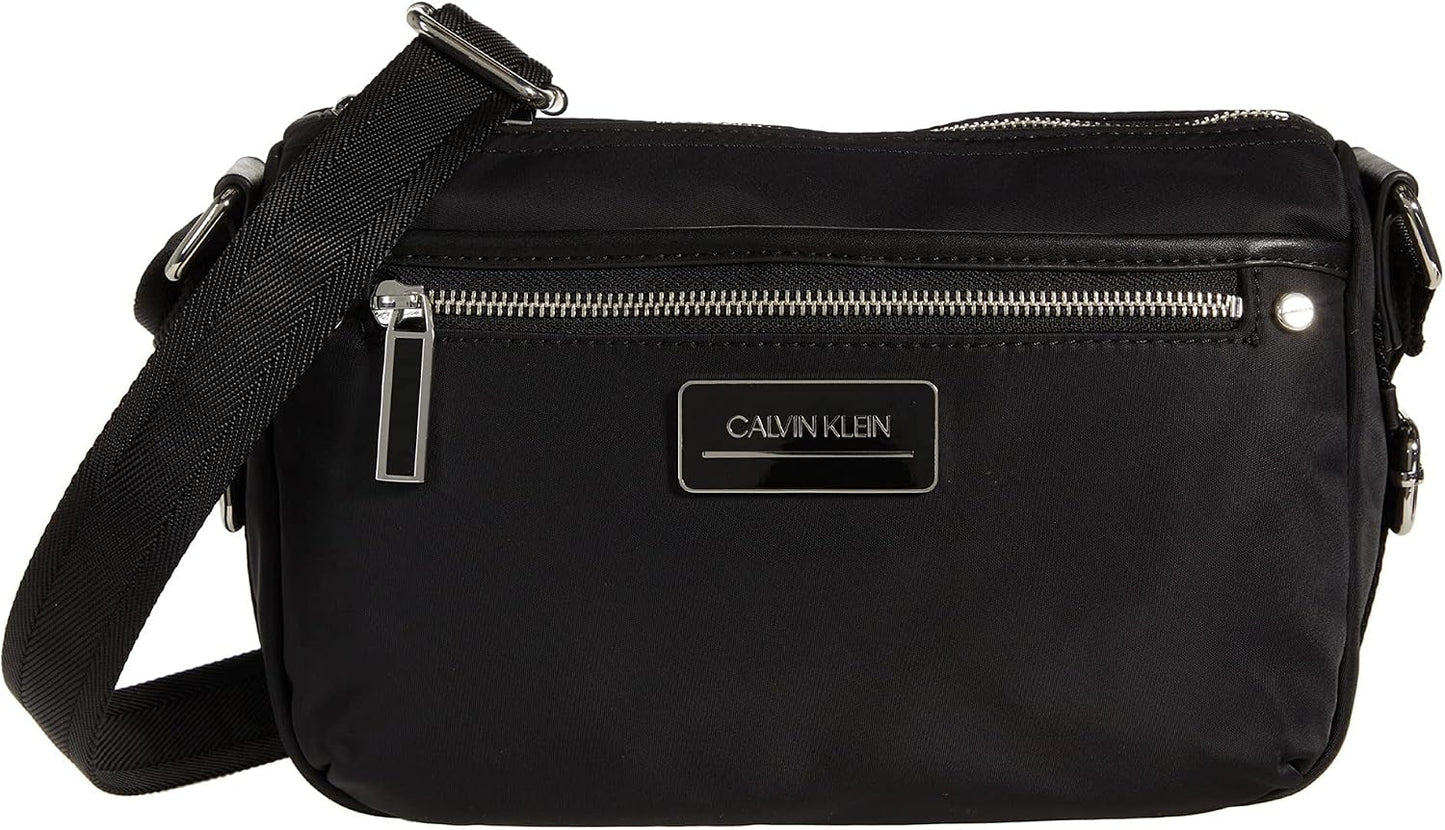 Calvin Klein Belfast - Bandolera pequeña de nailon, Negro Fotoprint