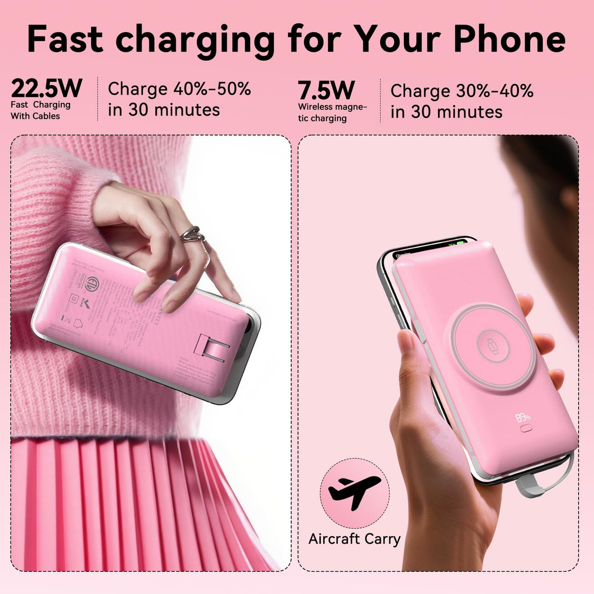 LUCKYFELLOW Cargador portátil magnético de 10000 mAh para iWatch y...