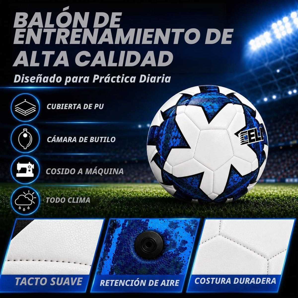 Balón de fútbol tamaño 5 tamaño 4 con bomba, balón de entrenamiento...
