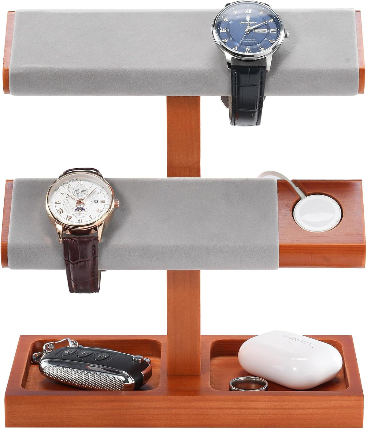 ProCase Soporte de exhibición de reloj de madera para hombres, torr...