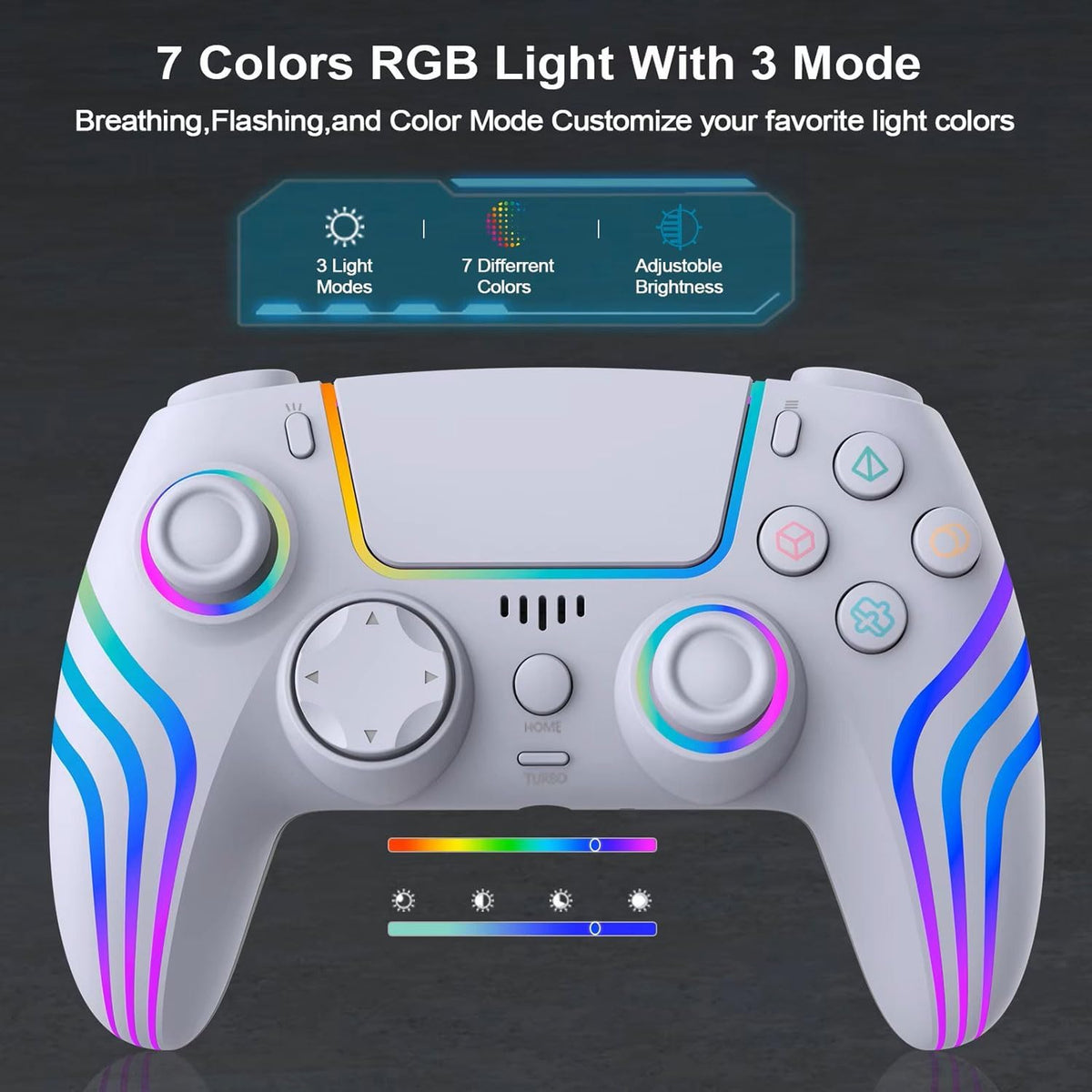 Controlador de juego inalámbrico RGB para PlayStation 5, reemplazo...